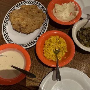 Chicken Fried Steak with all the sides