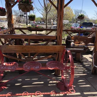 Benches outside to wait