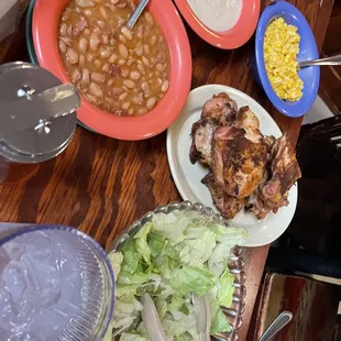 a table full of food