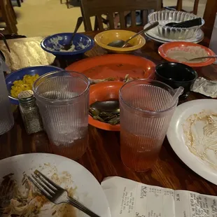 All our empty bowls of the most amazing food you will ever enjoy!!