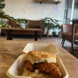 Nashville hot spicy Nashville Hot Chicken Biscuit