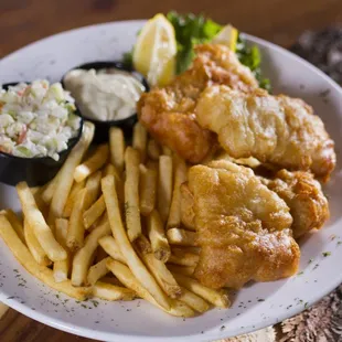 a plate of fish and chips