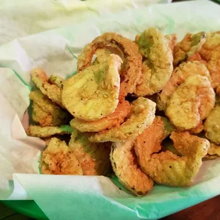 Fried pickles- hard pass here guys - the breading is very flavorful but they slice the pickles so thin you're eating just fried breading.