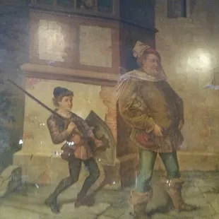 a painting of a man and a boy