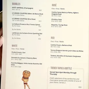 Drink menu (back)