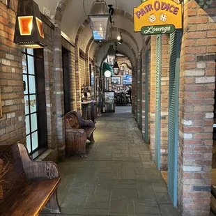 the entrance to the restaurant
