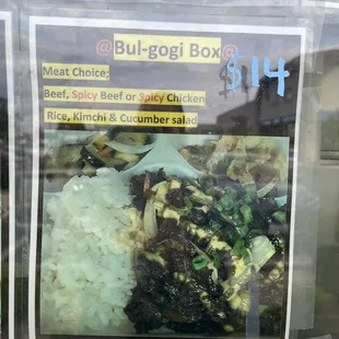 a menu for the restaurant