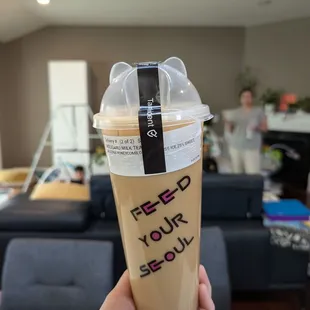 Great Korean multi-grain powder milk tea. Instagram: TianTianEats