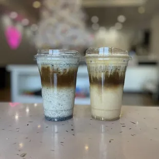 Black sesame latte, injeolmi latte