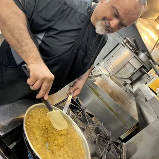 Babo making fresh Pineapple Jam! Used for Pineapple Jam &amp; Ham Sandwich or our Upside-Down Pineapple Pancakes.