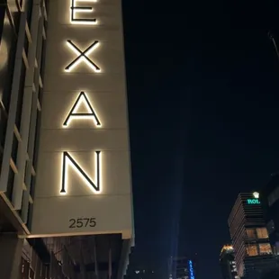 a view of a city street at night