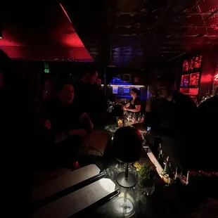 Bar lighting and menu