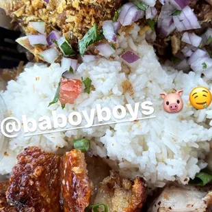 Sisig and Lechon plate