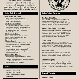 Lunch and dinner menu