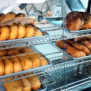 There are various types of piroshki on sale and displayed in the bakery case. (no review)