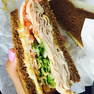 Money. Smoked turkey on dark rye with Russian cheese. #nomsohard