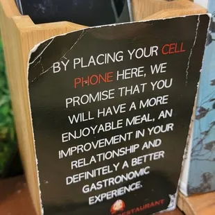 Cell phone sign