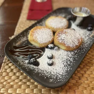 Syrniki - cottage cheese pancakes, pretty tasty