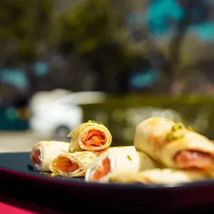 a plate of appetizers