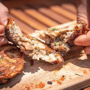 Draniki with Meat, Mushroom and Cheese