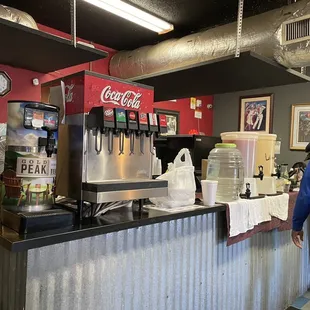 Drinks, go for the lemonade on the right.