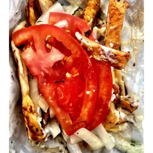 Grilled Chicken Breast Pita @ Baby BBQ Fire . 6715 W 26th St, Berwyn, IL  Cool!