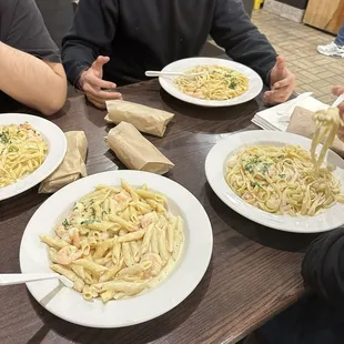 Favorite pasta joint  came with some friends to put them on the fettuccine Alfredo