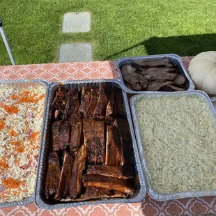 Memphis Ribs, Beef Brisket and Coleslaw
