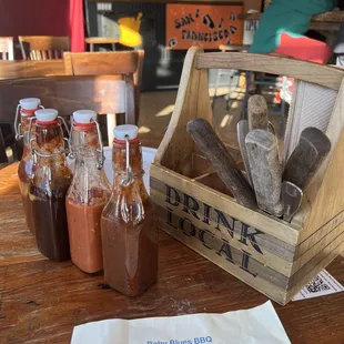 They have their own secret recipe steak sauces