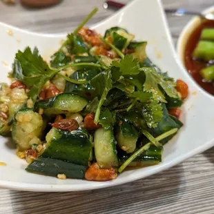 Smashed cucumber salad