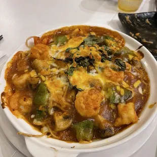 Baked Tom Yum Shrimp Spaghetti
