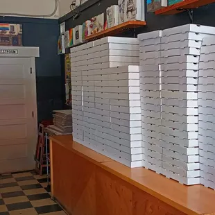 Assembly area in the corner of the dining room