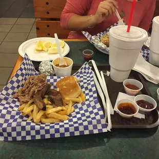 Delicious Beef Brisket, and Pork BBQ plate.