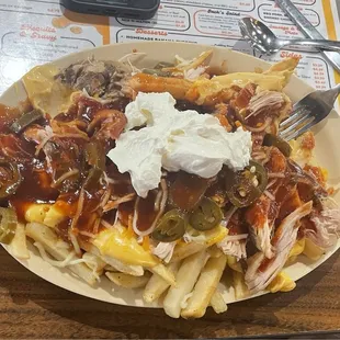 Loaded BBQ Fries with Chicken