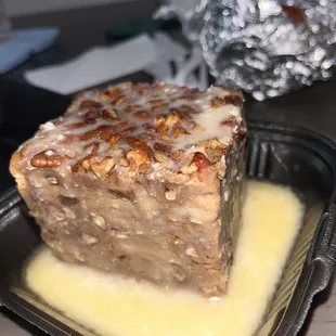 Homemade Bread Pudding with Whiskey Sauce