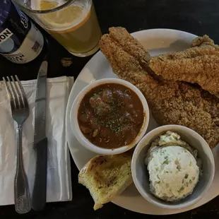 Catfish Dinner with Potato Salad