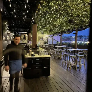Outside rooftop patio bar