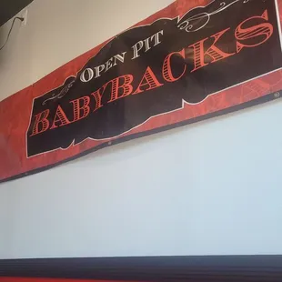 a sign for babyback&apos;s