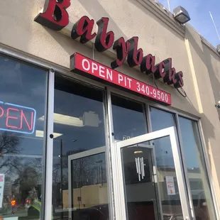 the front of the restaurant