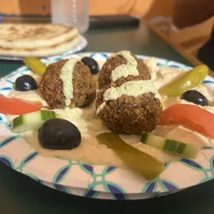 Large Falafel Over Hummus