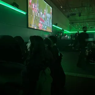 Watching the Super Bowl with friends