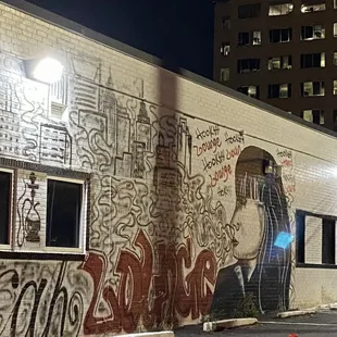 graffiti on the side of a building