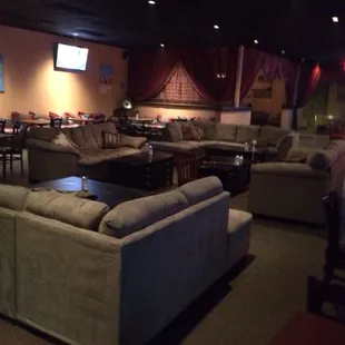 the lounge area of the restaurant