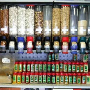 a variety of spices and condiments