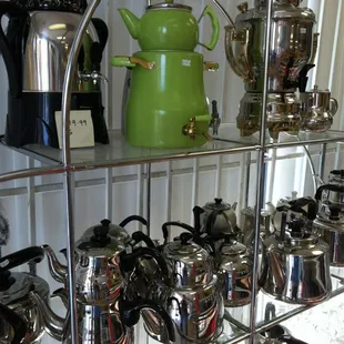 a variety of pots and pans
