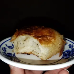 The potato herb with flaky dough melts in your mouth. Love them!