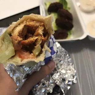 Chicken shawarma wrap sandwich.