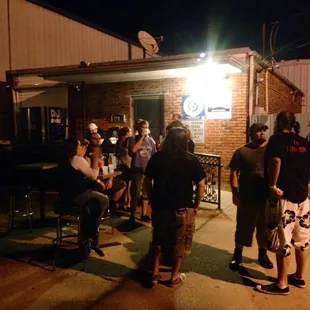 Sketchy looking customers waiting to rock out ! Incl me