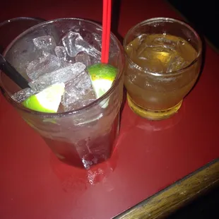 Rum punch and the house whisky cocktail.