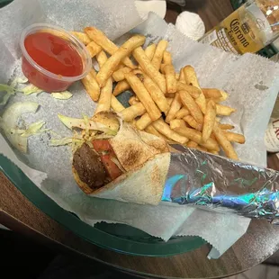 Lamb Falafel Sandwich. Really good.